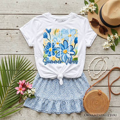 Kids Summer Brushstroke Floral Print Tee
