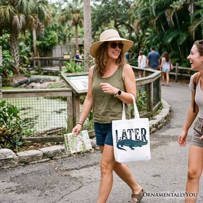 Later Alligator Canvas Tote Bag and Fun Gifts