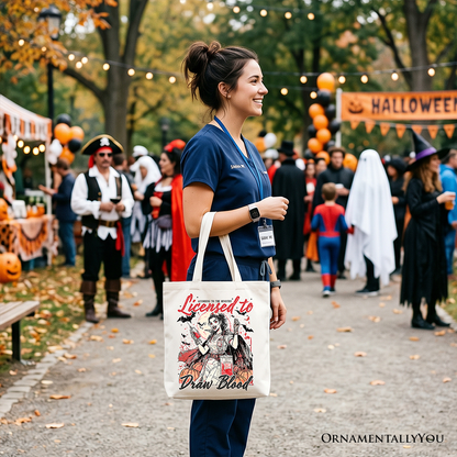 a Groovy Licensed To Draw Blood Halloween Nurse