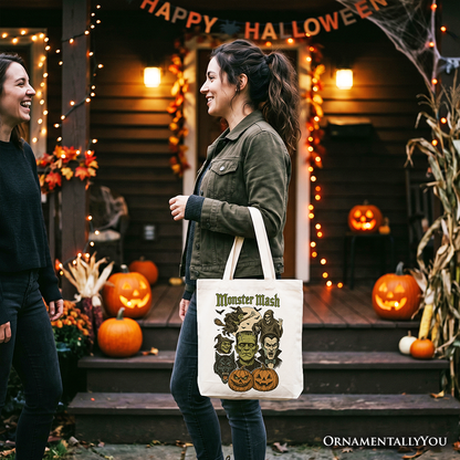 Monster Mash Halloween Classic Canvas Tote Bag
