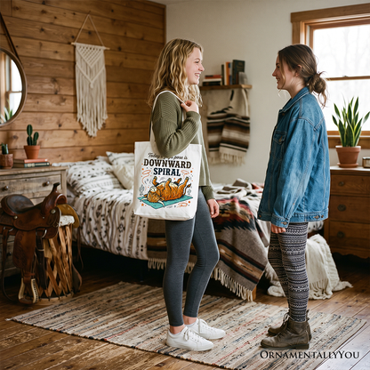 Funny Yoga Highland Cow Canvas Tote Bag and Gifts