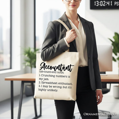 Accountant Gift Canvas Tote Bag and Finance Staff
