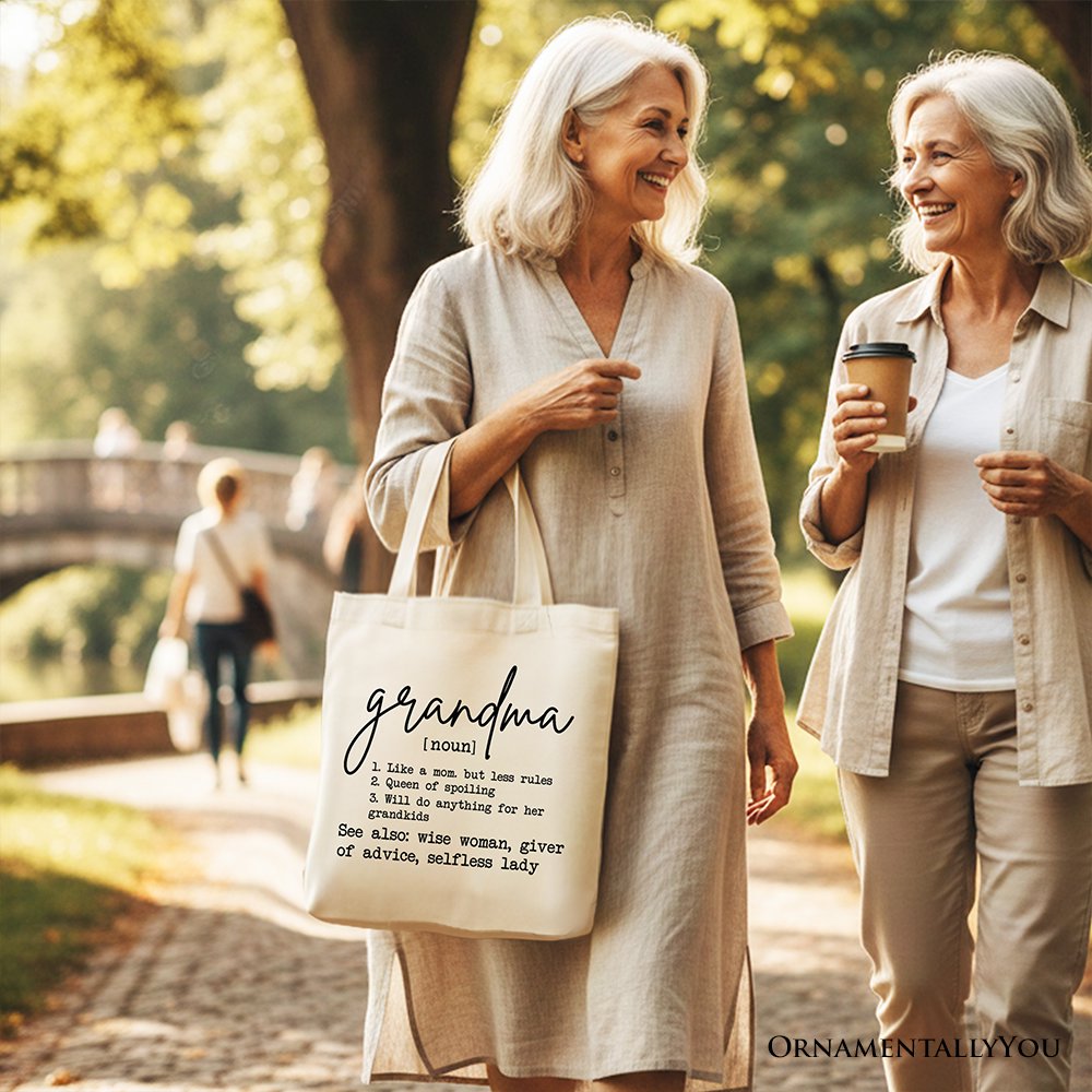 Funny Grandma Definition Canvas Tote for Nana