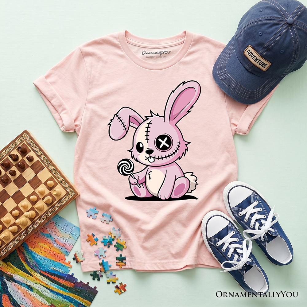 Pink Zombie Bunny Tee For Cute Kids And Halloween