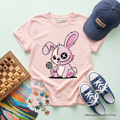 Pink Zombie Bunny Tee For Cute Kids And Halloween