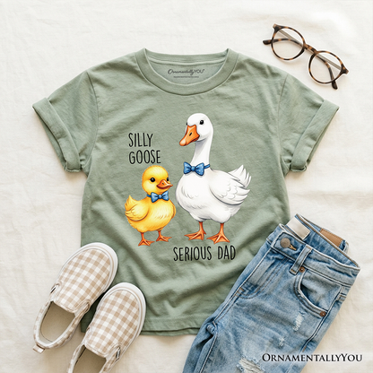 Cute Kids Silly Goose and Serious Dad Tie Shirt