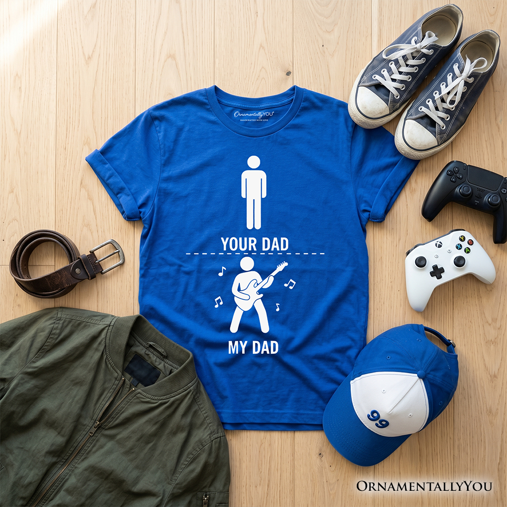 Official Kids vs Cool Dad Bass Guitar Rock Tee