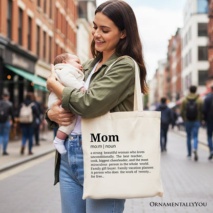 Funny Mom Definition Canvas Tote Bag and a Gift