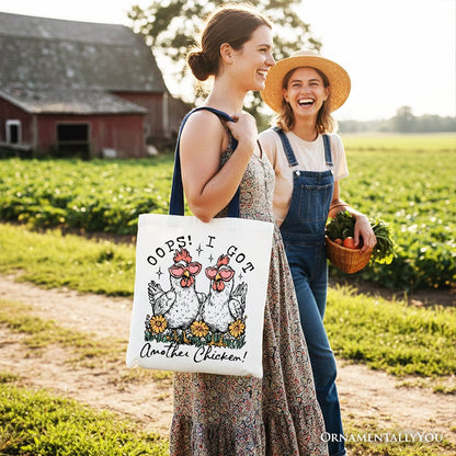 Funny Chicken Canvas Tote Bag For A Farm Fan