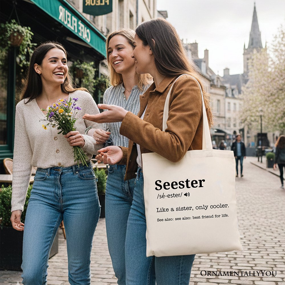 Seester Definition Canvas Tote Bag for a Sister