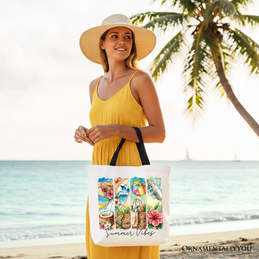 Summer Canvas Tote Bag and Coconut Flowers