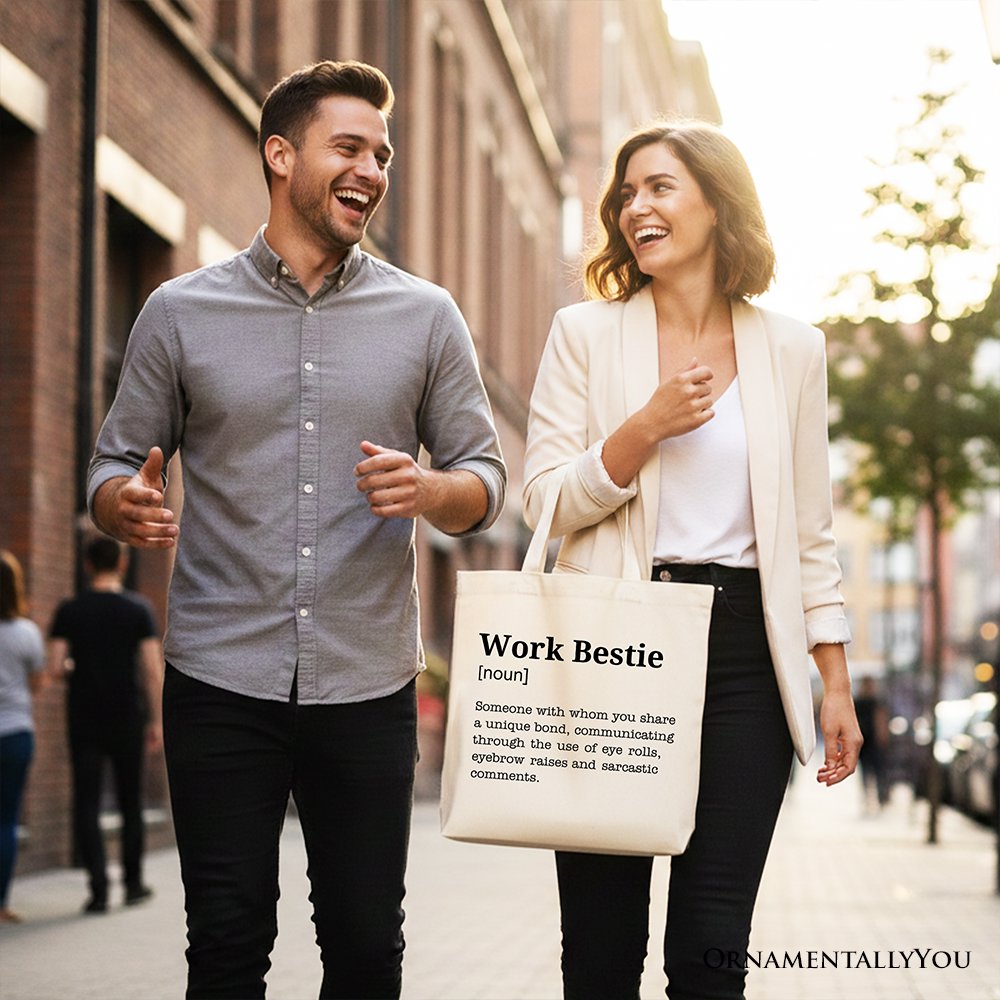 Work Bestie Canvas Tote Bag for Fun Office Gifts