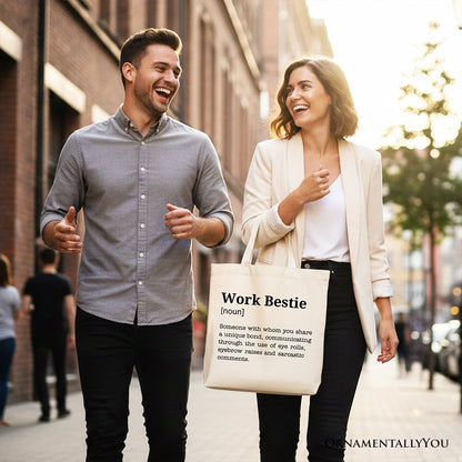Work Bestie Canvas Tote Bag for Fun Office Gifts