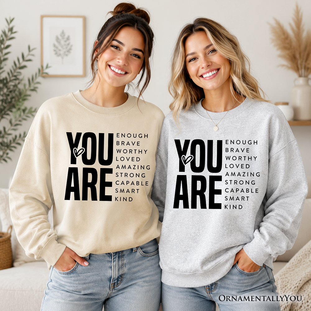 Minimalist White Sweatshirt With Encouraging Text