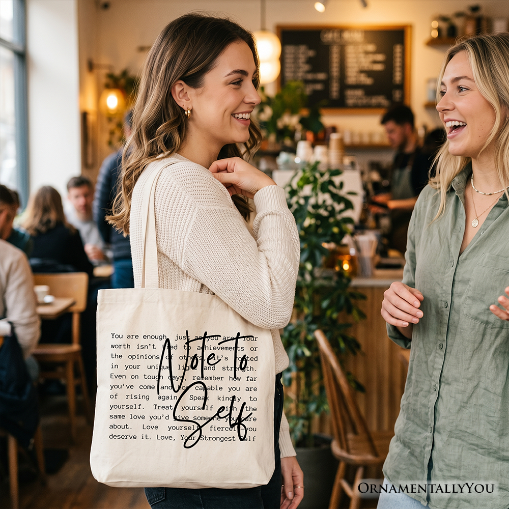 Note To Self Mental Health Canvas Bag and Straps