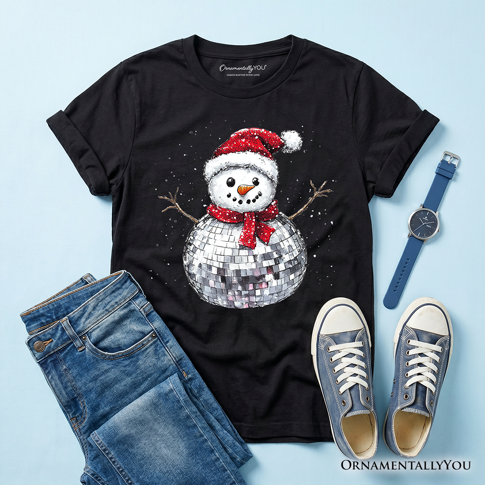 Retro Holiday Disco Snowman Tee and Dance