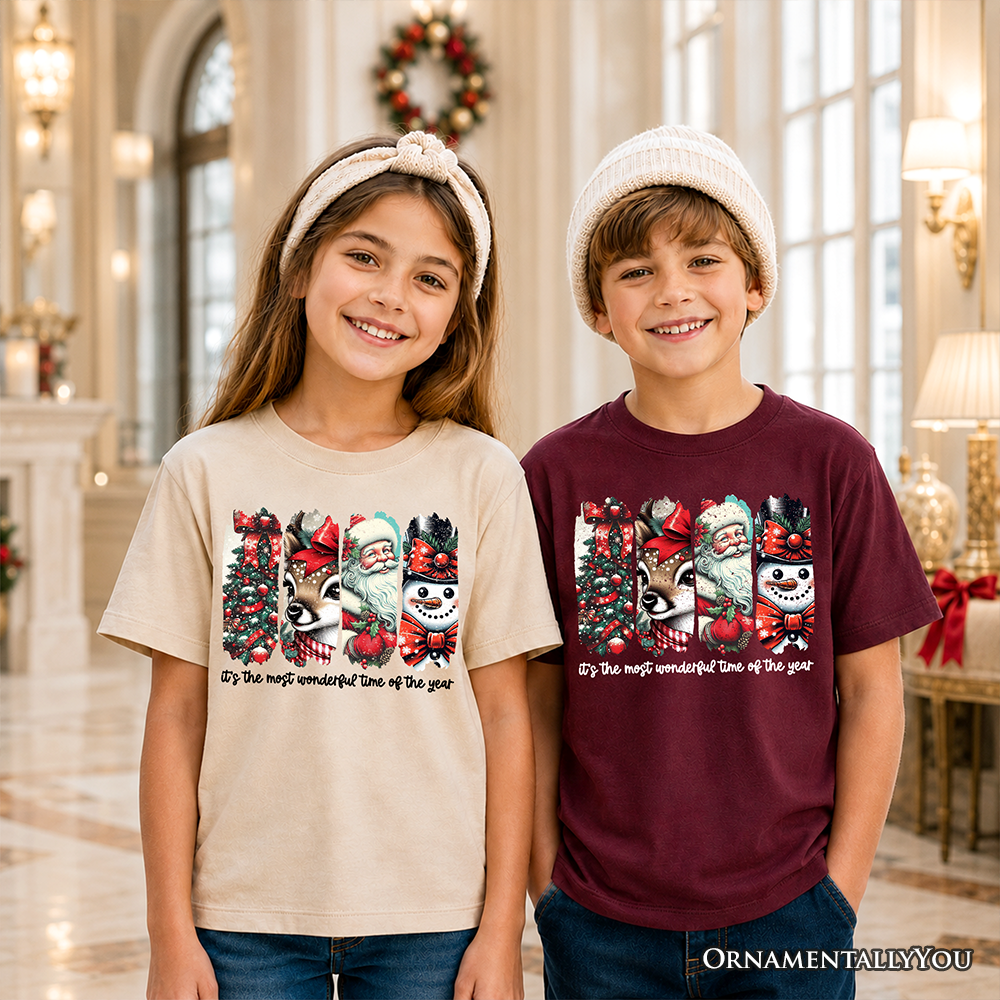 Kids Christmas Reindeer and Snowman Shirt