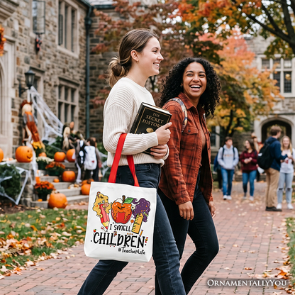I Smell Children Witch Teacher Canvas Tote Bag