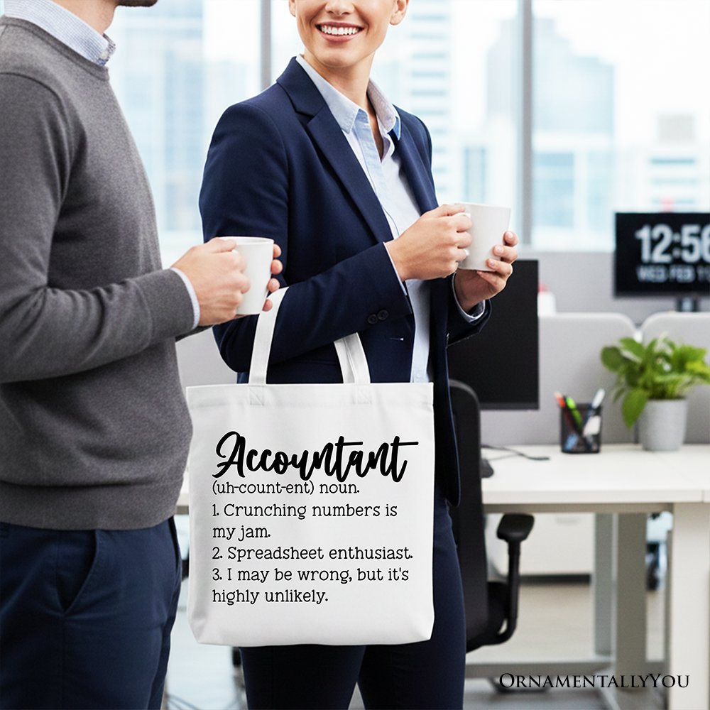 Accountant Gift Canvas Tote Bag and Finance Staff