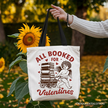 All Booked for Valentines Cupid Canvas Tote Bag
