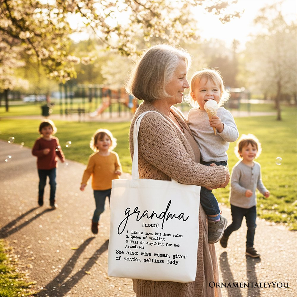 Funny Grandma Definition Canvas Tote for Nana