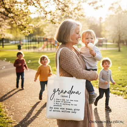 Funny Grandma Definition Canvas Tote for Nana