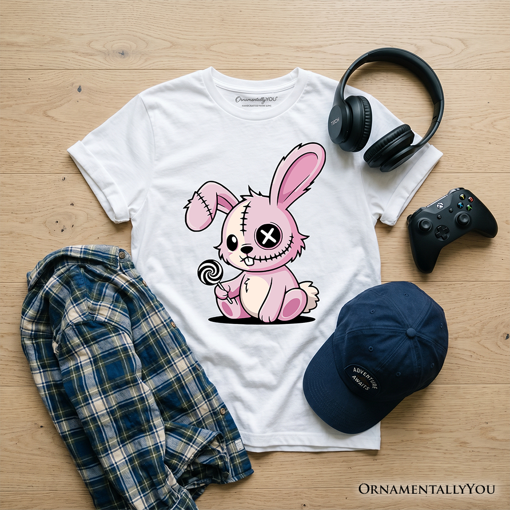 Pink Zombie Bunny Tee For Cute Kids And Halloween
