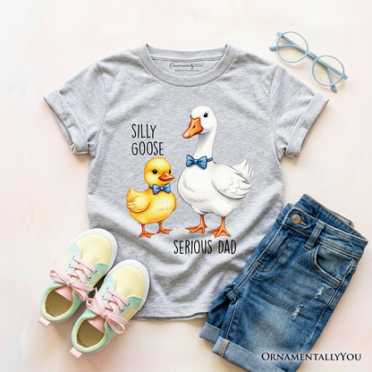Cute Kids Silly Goose and Serious Dad Tie Shirt