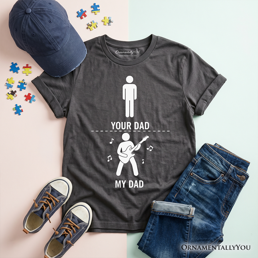 Official Kids vs Cool Dad Bass Guitar Rock Tee