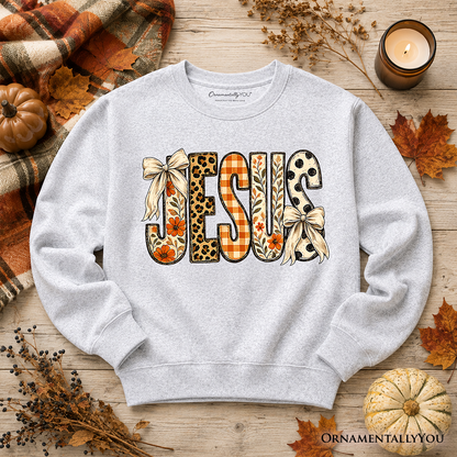 Jesus Coquette Plaid And Floral Sweatshirt