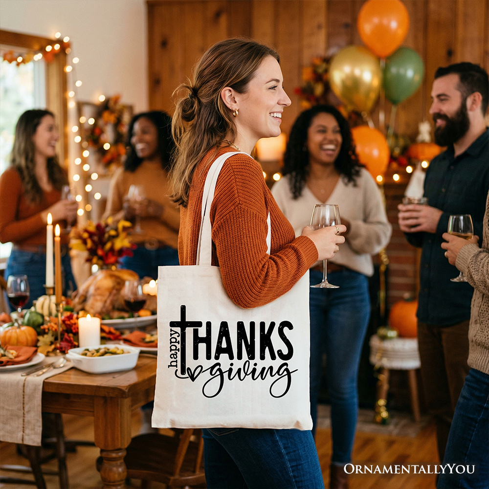 Happy Thanksgiving Minimalist Canvas Tote