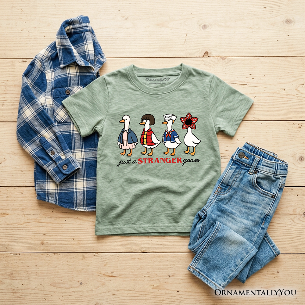 Retro Funny Stranger Goose Tee and Soft Kids Tee