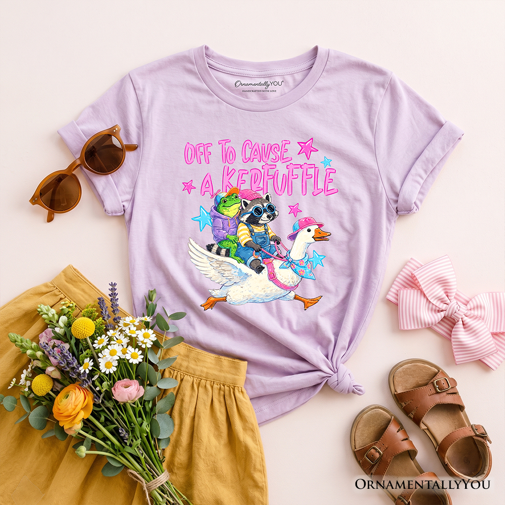 Off to Cause a Kerfuffle Kids Funny Shirt