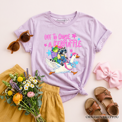 Off to Cause a Kerfuffle Kids Funny Shirt