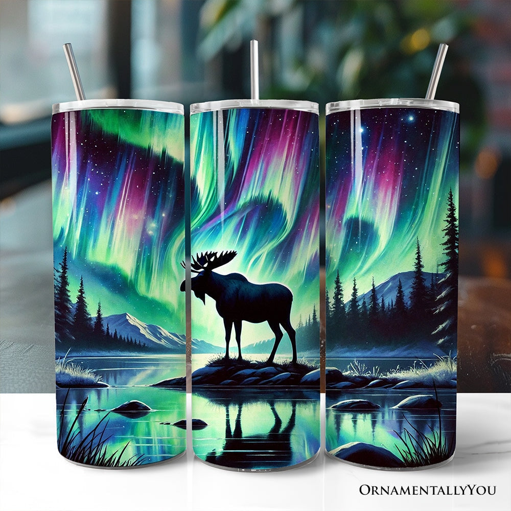 Majestic Moose and Northern Lights Tumbler