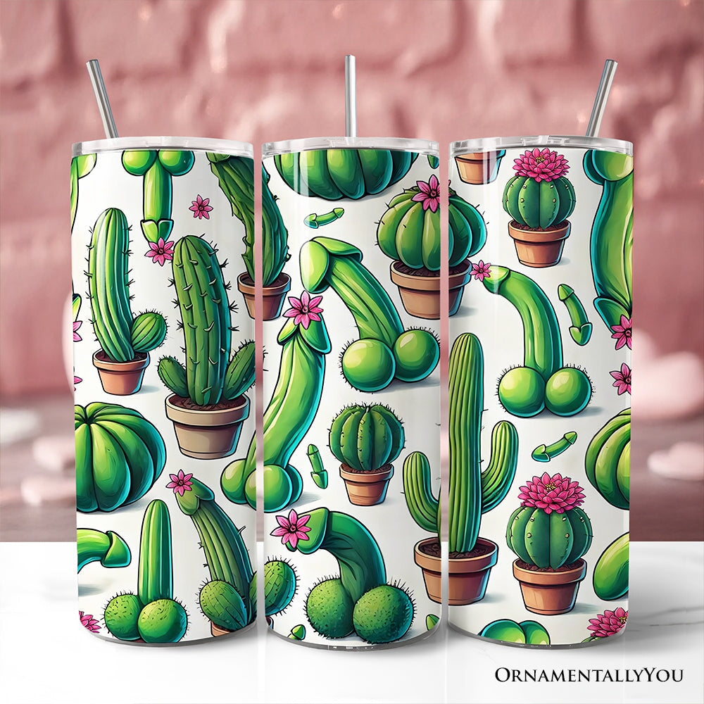 Valentine Adult Humor 20oz Personalized Tumbler With Lid and Stainless Steel Straw, Funny Cactus Gift Cup