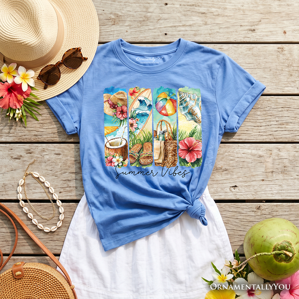 Kids Summer Beach Cotton Tee And Coconut Flowers