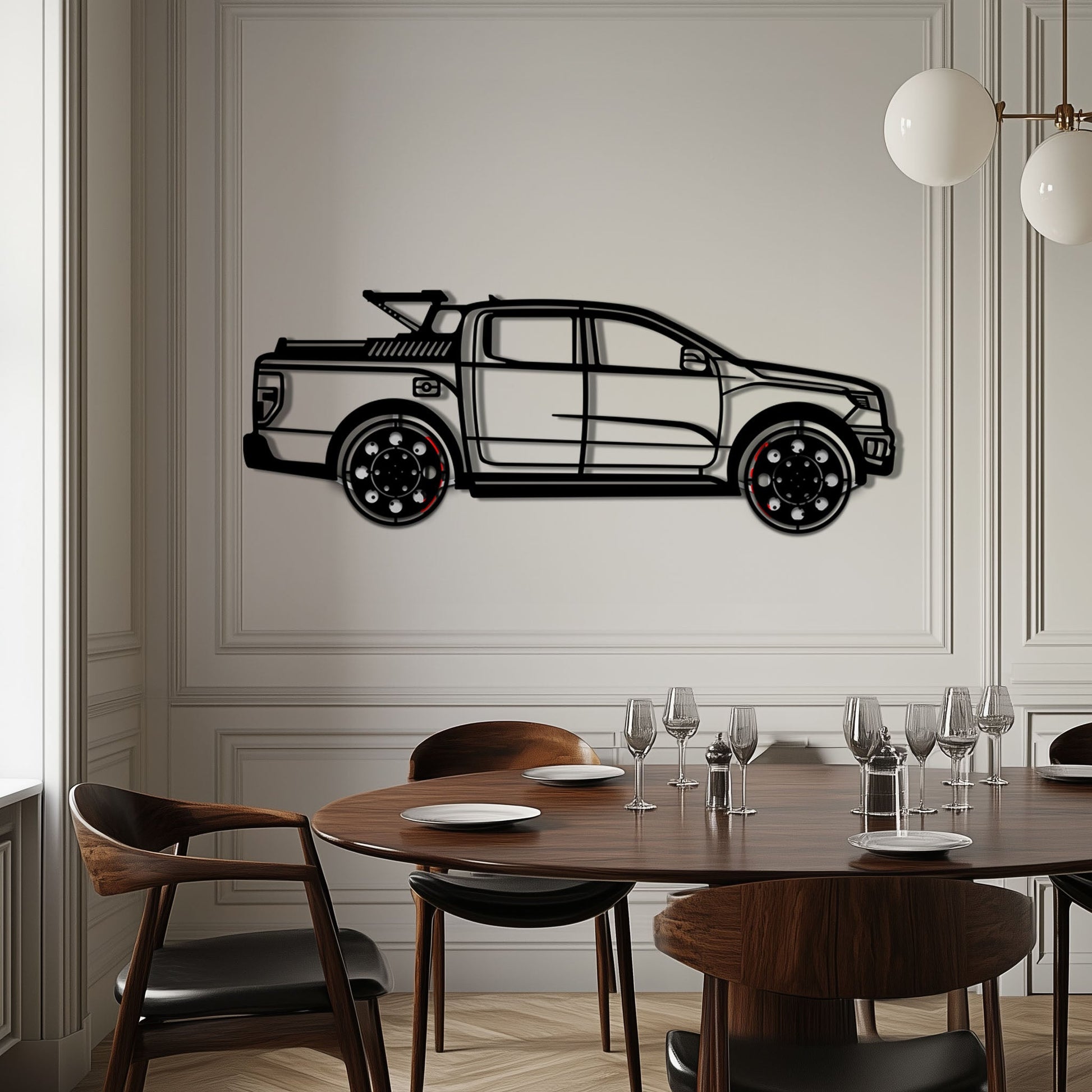 Ford F-150 Metal Truck Wall Art with Rotating Wheels - Iconic American Pickup Silhouette - Interactive Automotive Wall Decor - KAFMEKA138 - Tampa Home & Garden Store