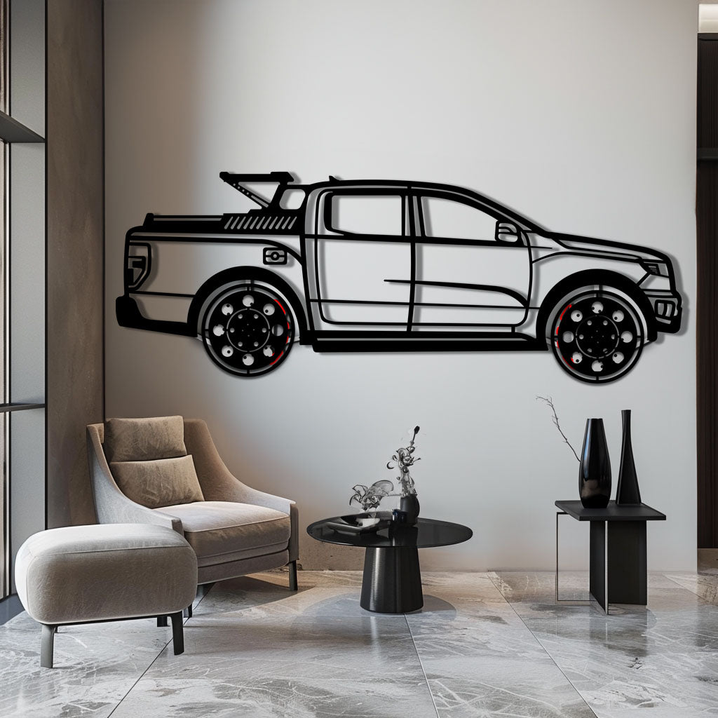 Ford F-150 Metal Truck Wall Art with Rotating Wheels - Iconic American Pickup Silhouette - Interactive Automotive Wall Decor - KAFMEKA138 - Tampa Home & Garden Store