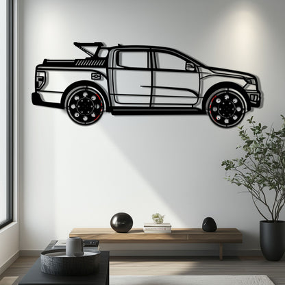 Ford F-150 Metal Truck Wall Art with Rotating Wheels - Iconic American Pickup Silhouette - Interactive Automotive Wall Decor - KAFMEKA138 - Tampa Home & Garden Store
