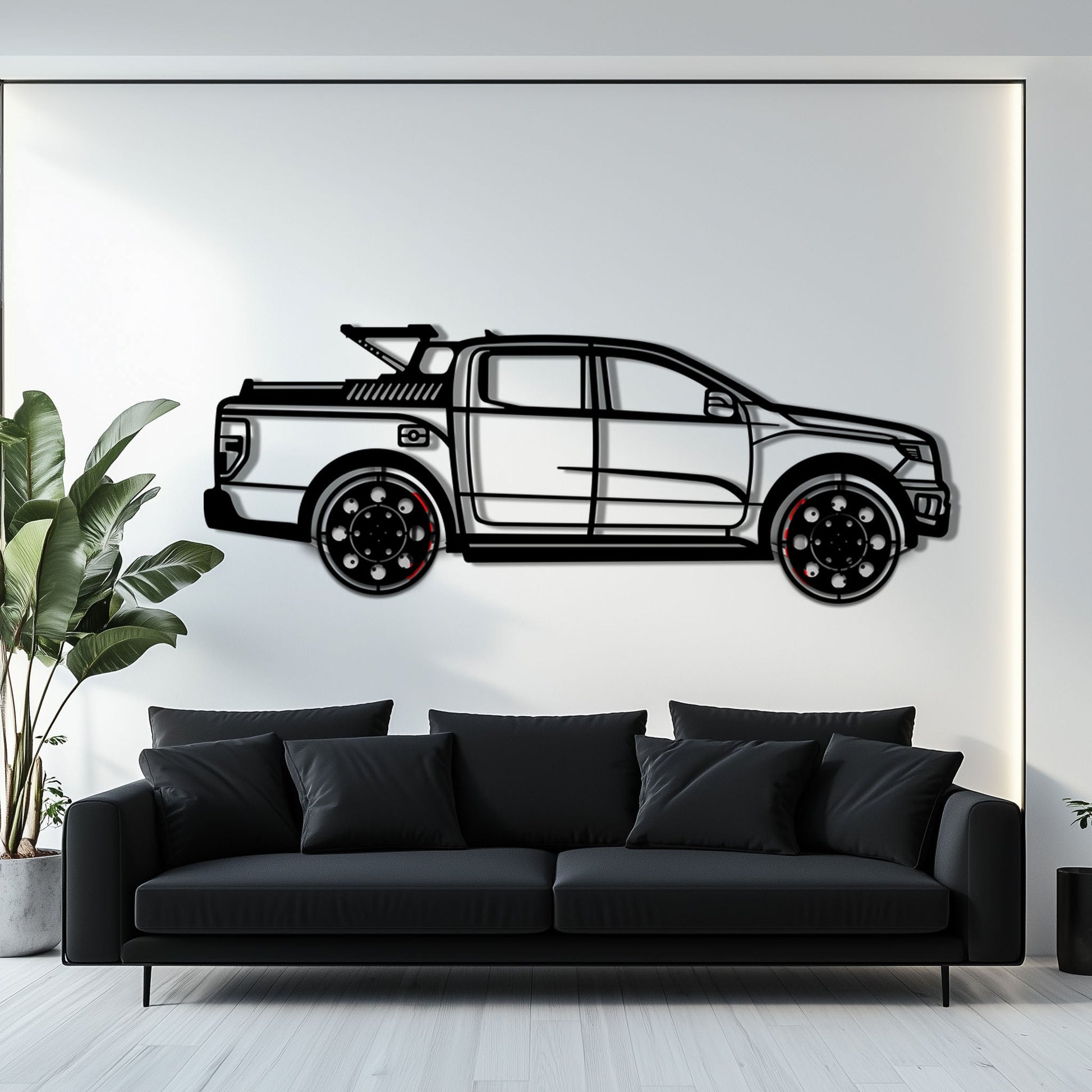 Ford F-150 Metal Truck Wall Art with Rotating Wheels - Iconic American Pickup Silhouette - Interactive Automotive Wall Decor - KAFMEKA138 - Tampa Home & Garden Store