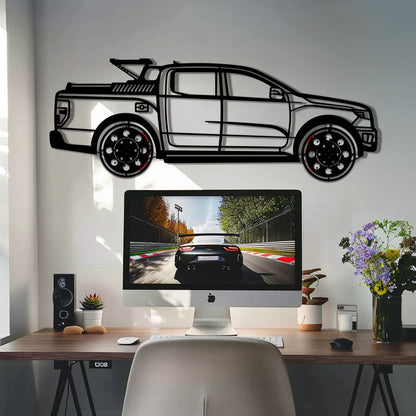 Ford F-150 Metal Truck Wall Art with Rotating Wheels - Iconic American Pickup Silhouette - Interactive Automotive Wall Decor - KAFMEKA138 - Tampa Home & Garden Store