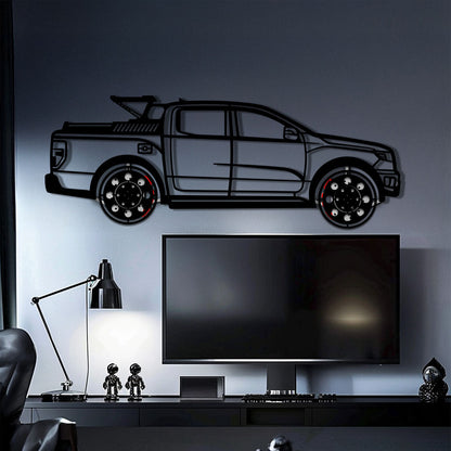 Ford F-150 Metal Truck Wall Art with Rotating Wheels - Iconic American Pickup Silhouette - Interactive Automotive Wall Decor - KAFMEKA138 - Tampa Home & Garden Store