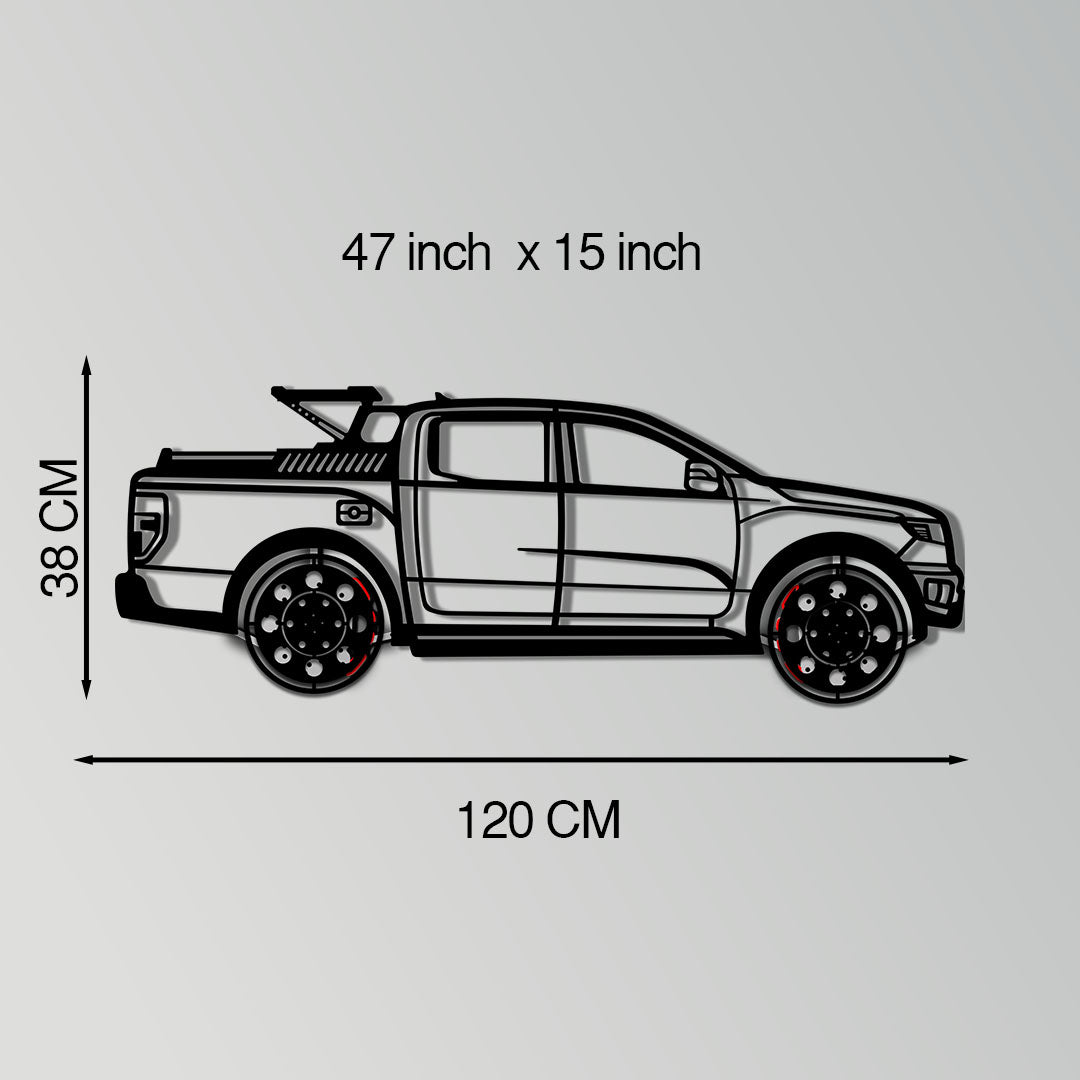 Ford F-150 Metal Truck Wall Art with Rotating Wheels - Iconic American Pickup Silhouette - Interactive Automotive Wall Decor - KAFMEKA138 - Tampa Home & Garden Store