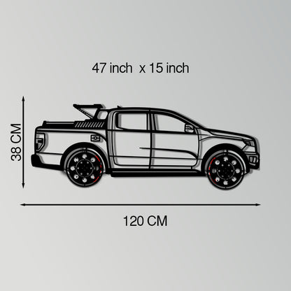 Ford F-150 Metal Truck Wall Art with Rotating Wheels - Iconic American Pickup Silhouette - Interactive Automotive Wall Decor - KAFMEKA138 - Tampa Home & Garden Store