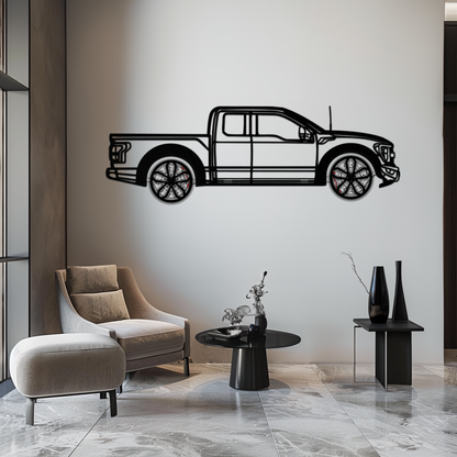 Ford F-150 Raptor Metal Wall Art with Rotating Wheels - 3D Interactive Truck Silhouette - Garage & Office Decor-KAFMEKA085 - Tampa Home & Garden Store