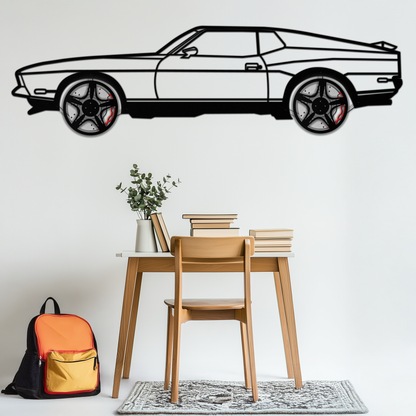 Ford Mustang 1971 Metal Car Wall Art – Rotating Wheels Classic Muscle Car Decor, Garage & Office Gift-KAFMEKA086 - Tampa Home & Garden Store
