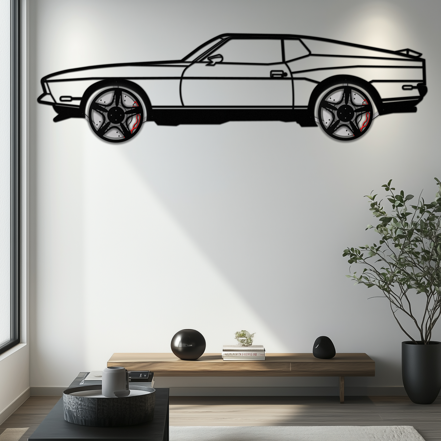 Ford Mustang 1971 Metal Car Wall Art – Rotating Wheels Classic Muscle Car Decor, Garage & Office Gift-KAFMEKA086 - Tampa Home & Garden Store