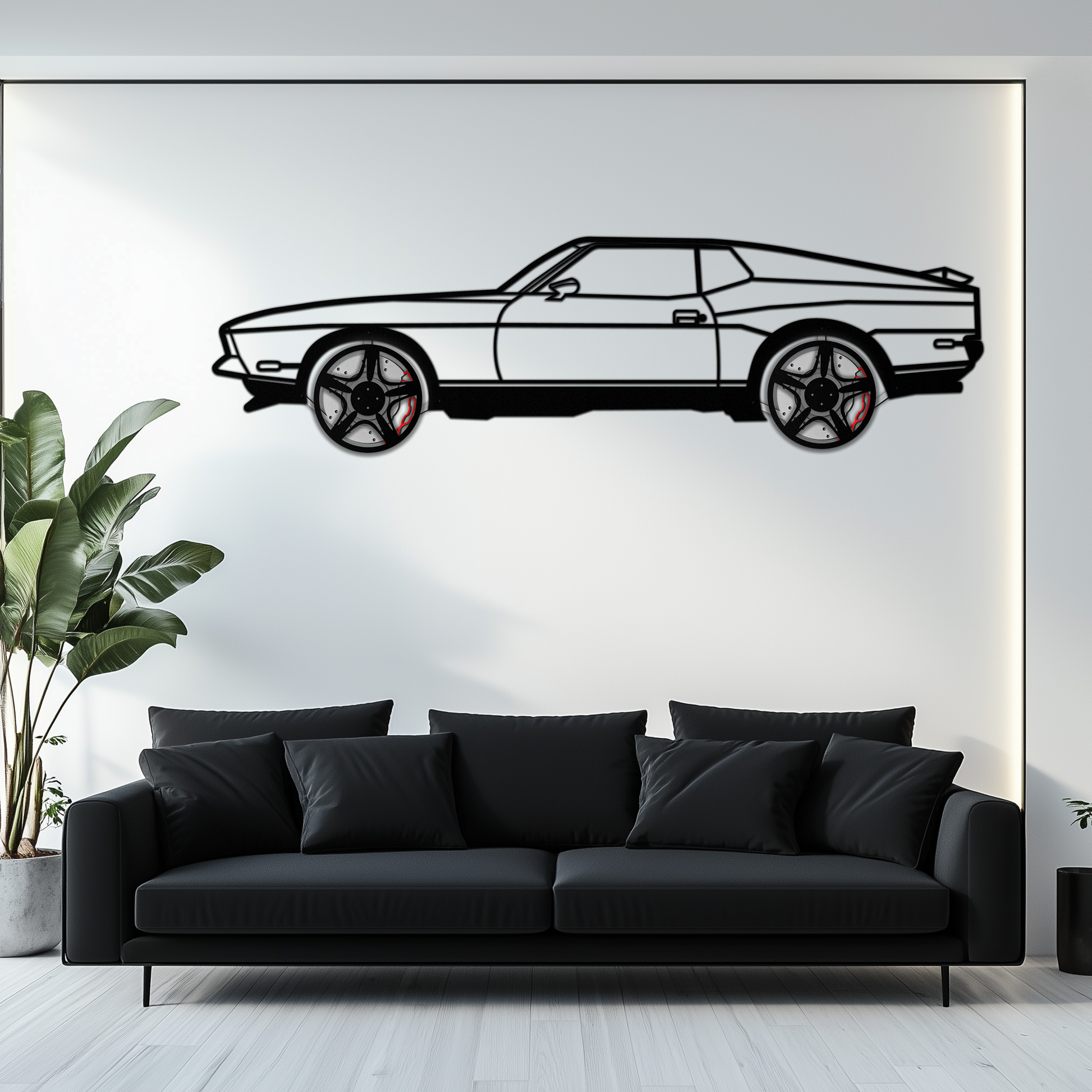 Ford Mustang 1971 Metal Car Wall Art – Rotating Wheels Classic Muscle Car Decor, Garage & Office Gift-KAFMEKA086 - Tampa Home & Garden Store