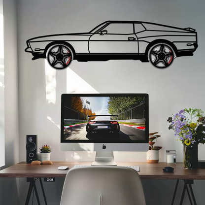 Ford Mustang 1971 Metal Car Wall Art – Rotating Wheels Classic Muscle Car Decor, Garage & Office Gift-KAFMEKA086 - Tampa Home & Garden Store